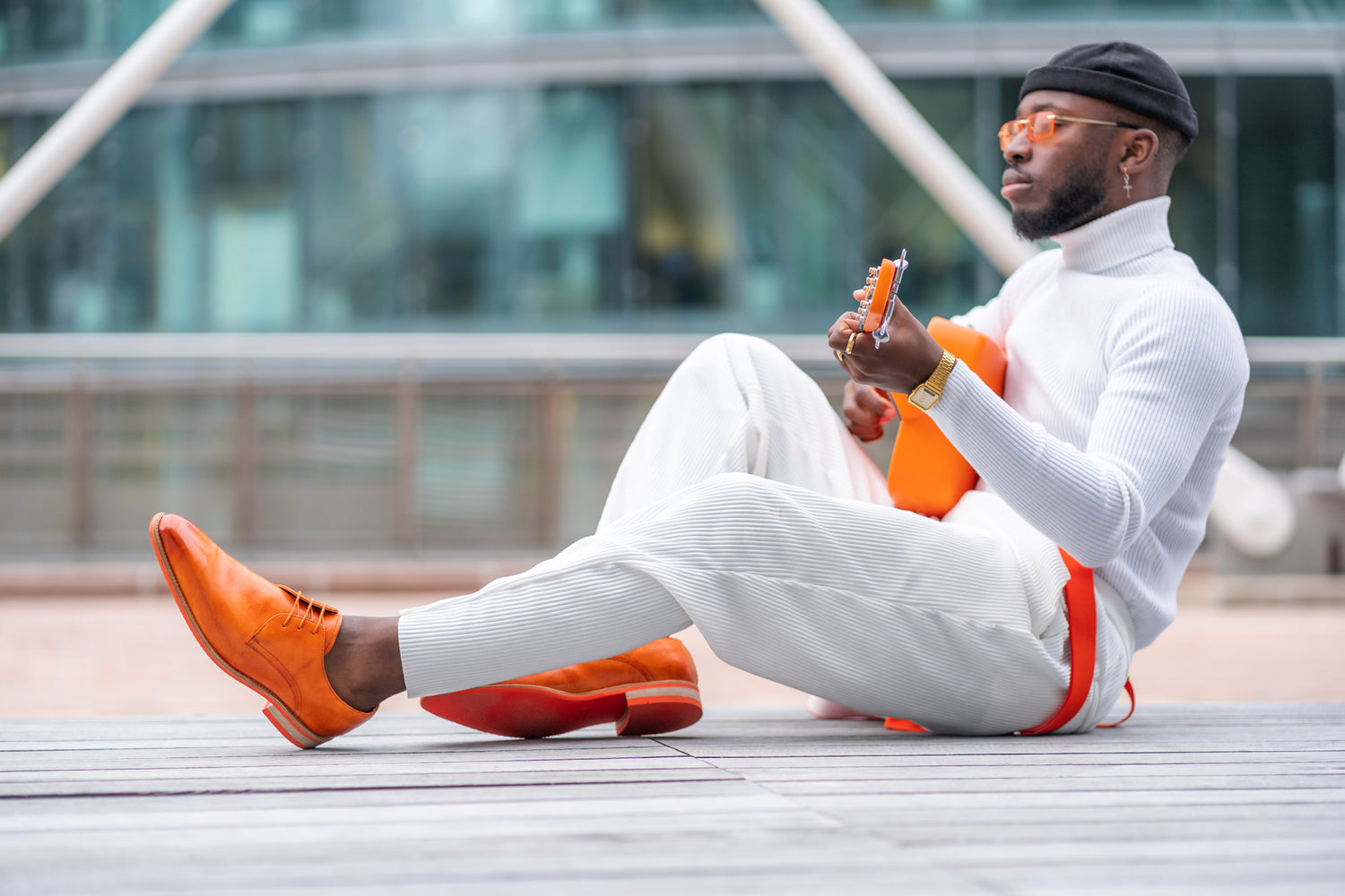 Męskie pomarańczowe derby Melvin & Hamilton